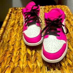 Hot pink, black and white 1s